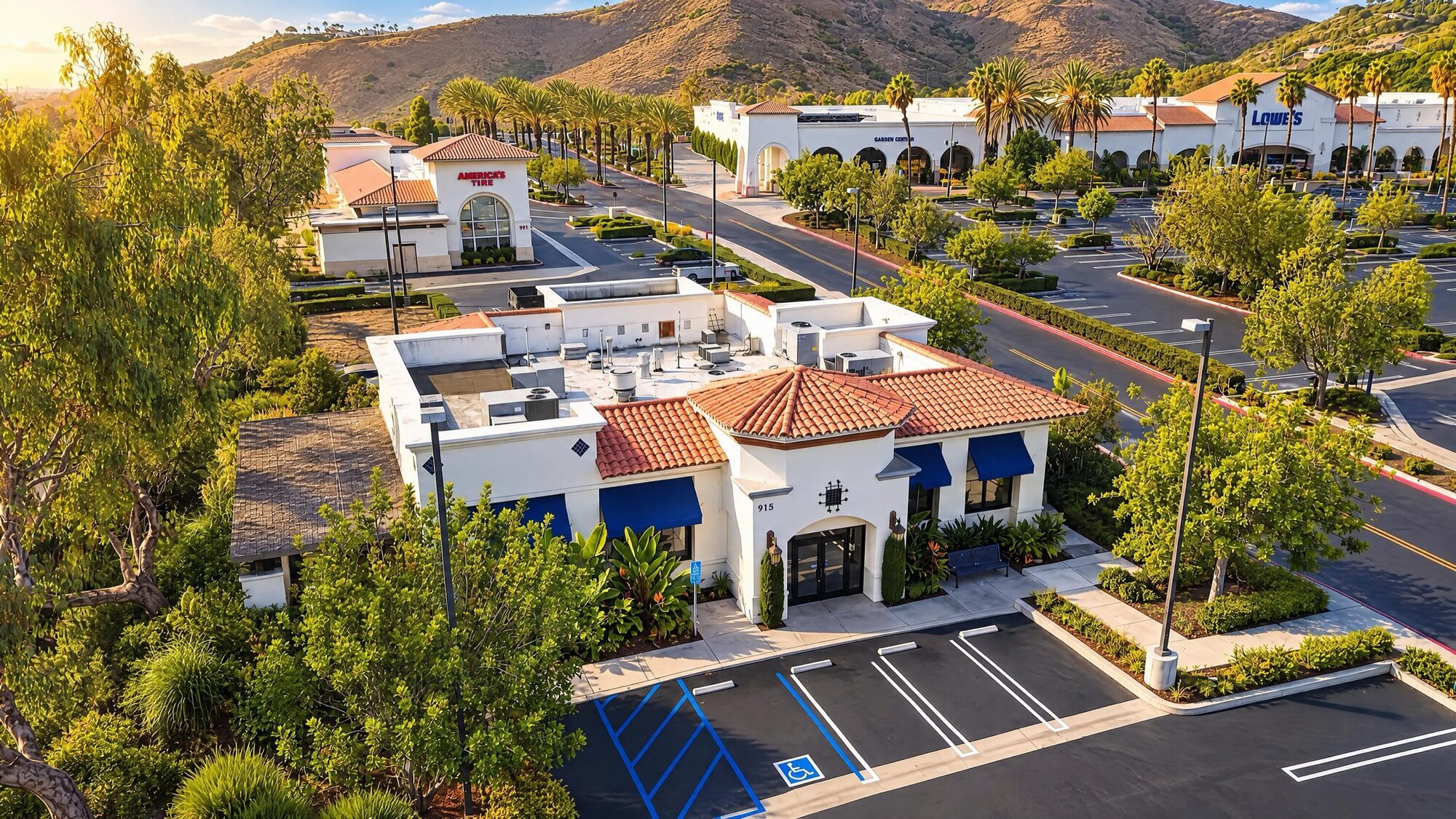 915 Avenida Pico from above with the hills behind