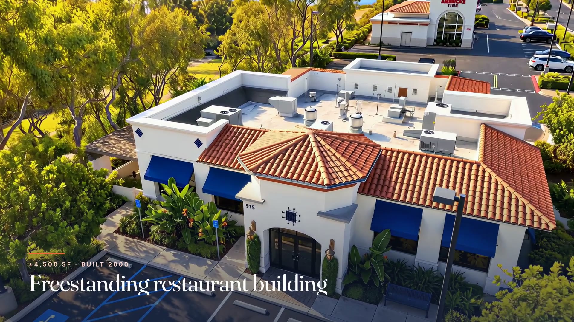 A frame from the drone flyover